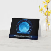 Carte Moon in Snow Crystal Ball Mystical Winter Solstice (Fleur jaune)
