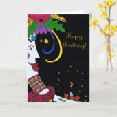 Carte Moon Mama Joyeux anniversaire (Fleur jaune)