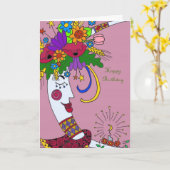 Carte Moon Mama Ukrainienne Folk Art Joyeux Anniversaire (Fleur jaune)