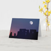 Carte Moon Over Stonehenge | Wiltshire, England (Fleur jaune)