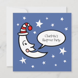 Carte Moon & Stars Sleepover Party Anniversaire Invitati