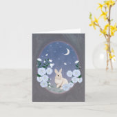 Carte Moonlit Garden Bunny Small Greeting Card  (Fleur jaune)