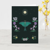 Carte Moonlit Luna Moth Garden 5x7 Greeting Card (Fleur jaune)