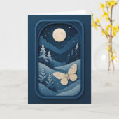 Carte Moonlit Moth in Winter Forest Card (Fleur jaune)
