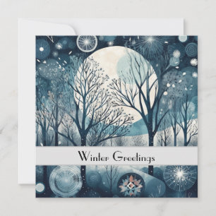 Carte Moonlit Nordic Forest, personnalisable