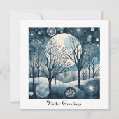 Carte Moonlit Nordic Forest, personnalisable (Devant)