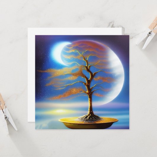 Carte Moonscape bonsai (Devant/Arrière en situation)