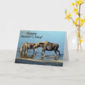 Carte Moose and Calf "Bonne fête des mères" (Fleur jaune)