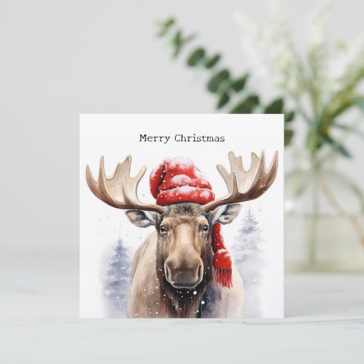 Carte Moose de Noël (Debout devant)