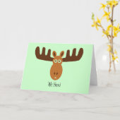 Carte Moose Head_We Herd The Big News. Félicitation ! (Fleur jaune)