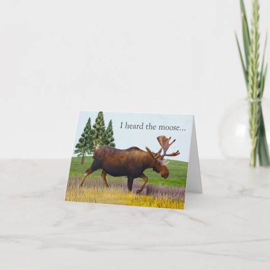 Carte Moose Nature Scenery Funny Birthday Card (Devant)