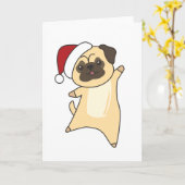 Carte Mops Christmas Snow (Fleur jaune)