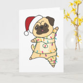 Carte Mops Christmas Snow (Fleur jaune)