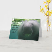 Carte Morceau de bout d'anniversaire de lamantin de (Fleur jaune)