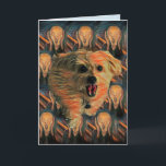 Carte Morkie Dog "The Scream" Funny 40 Birthday Card<br><div class="desc">"Le canard." Admettons-le, ça nous défonce tous et... wham ! Nous avons 40 ans. Cette carte montre ce que ça fait de réaliser que vous avez tourné cet âge magique. L'image est une image stylisée de notre chien, Mojo. Mojo est un "Morkie", un croisement entre un Maltais et un Terrier...</div>