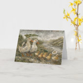 Carte Morning Commute Whimsical Farmhouse Duck Rainy Day (Fleur jaune)