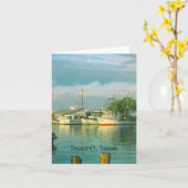 Carte Morning Harbour, Seadrift, Texas Note Card (Fleur jaune)