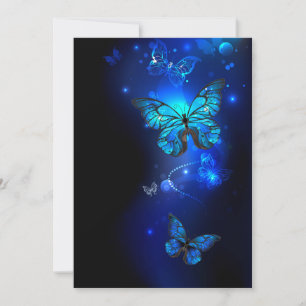 Carte Morpho Butterfly in the Dark Background