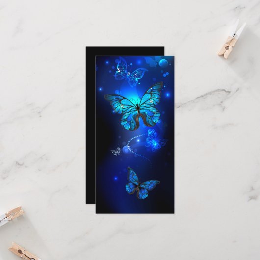 Carte Morpho Butterfly in the Dark Background (Devant/Arrière en situation)