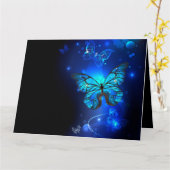 Carte Morpho Butterfly in the Dark Background (Fleur jaune)