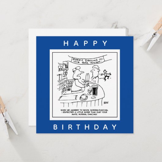 Carte Morris Dancing in Pub. Danse Morris traditionnelle (Devant/Arrière en situation)