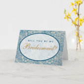 Carte Morris Floral Bleu (Fleur jaune)