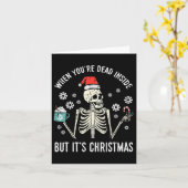 Carte Mort À L'Intérieur Mais Son Noël Squelette Café No (Fleur jaune)