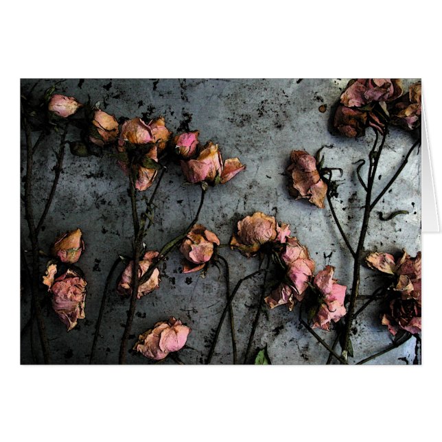 Carte morte de roses - personnalisable (Devant horizontal)