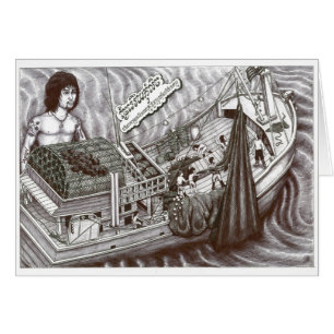 Carte morte d'oeil avec Vannak au-dessus de bateau