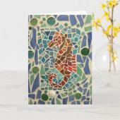 Carte Mosaic Seahorse (Fleur jaune)