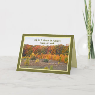 CARTE MOSAÏQUE DE COULEURS D'AUTOMNE DANS LA CAMPAGNE DU