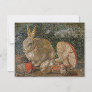 Carte Mosaïque lapin et champignon nature vintage