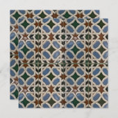 Carte Mosaïque méditerranéenne bleu vert (Devant / Derrière)