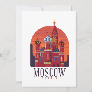 Carte Moscou Vintage Russie Architecture Kremlin