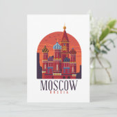 Carte Moscou Vintage Russie Architecture Kremlin (Debout devant)
