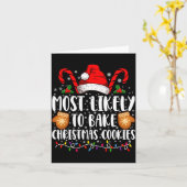 Carte Most Likely Bake Christmas Cookie Xmas Family  (Fleur jaune)