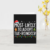 Carte Most Likely To Adopt The Reindeer Funny Christmas (Fleur jaune)
