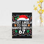 Carte Most Likely To Ask Santa About 67 Funny Christmas (Fleur jaune)