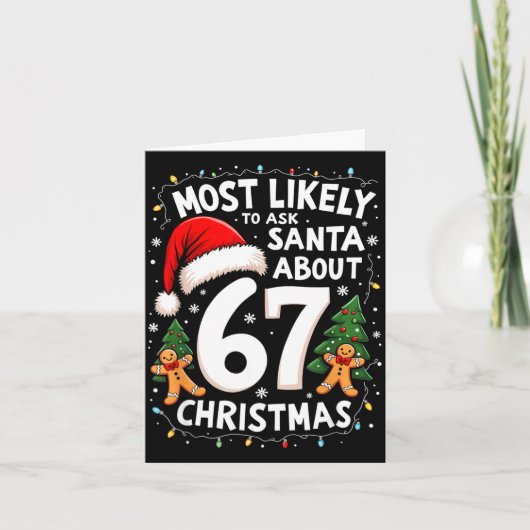 Carte Most Likely To Ask Santa About 67 Funny Christmas  (Devant)
