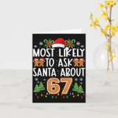 Carte Most Likely To Ask Santa About 67 Funny Christmas  (Fleur jaune)