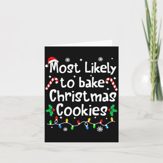 Carte Most Likely To Bake C-hristmas Cookies Baker Match (Devant)