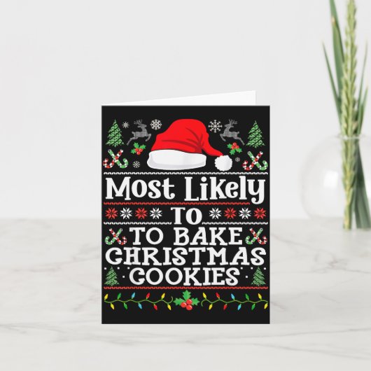 Carte Most Likely To Bake Christmas Cookies Christmas Ba (Devant)