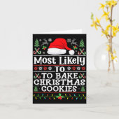 Carte Most Likely To Bake Christmas Cookies Christmas Ba (Fleur jaune)