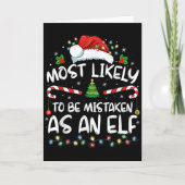 Carte Most Likely To Be Mistaken As An Elf Funny Family (Devant)
