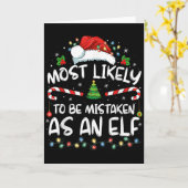 Carte Most Likely To Be Mistaken As An Elf Funny Family (Fleur jaune)