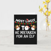 Carte Most Likely To Be Mistaken For An Elf Funny Christ (Fleur jaune)