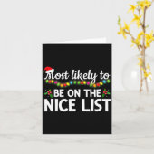 Carte Most Likely To Be On The Nice List Funny Family Ma (Fleur jaune)