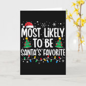 Carte Most Likely To Be Santa's Favorite Family Christma (Fleur jaune)