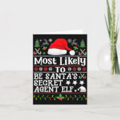 Carte Most Likely To Be Santa's Secret Agent Elf - Chris (Devant)