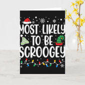 Carte Most Likely To Be Scroogey Family Matching Christm (Fleur jaune)
